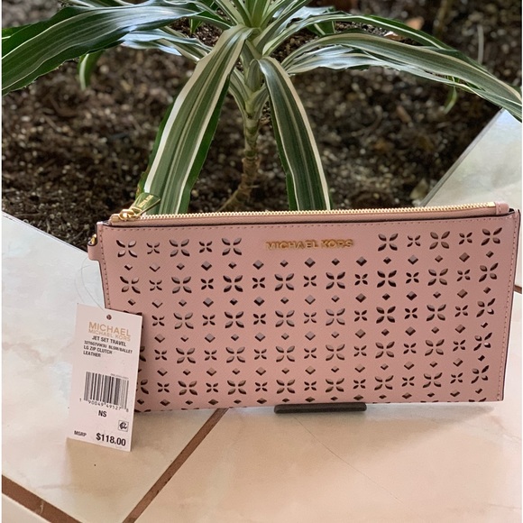 MICHAEL KORS JET SET TRAVEL LRG ZIP CLUTCH 32T6GTVW3U NEW WITH TAG - Picture 8 of 16